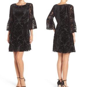 Eliza J Burnout Velvet Fit And Flare Dress